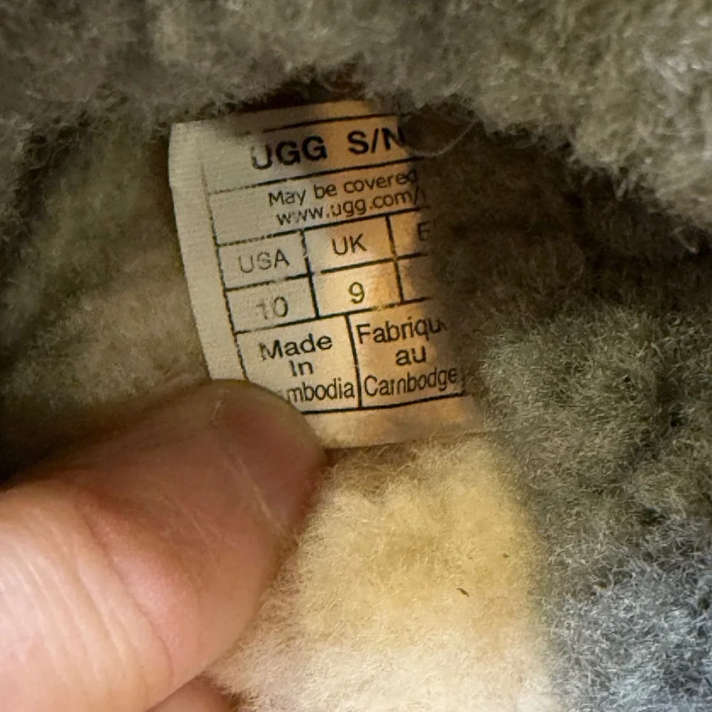 UGG Tasman Forest Green Suede Sheepskin Slippers Mens Size 10